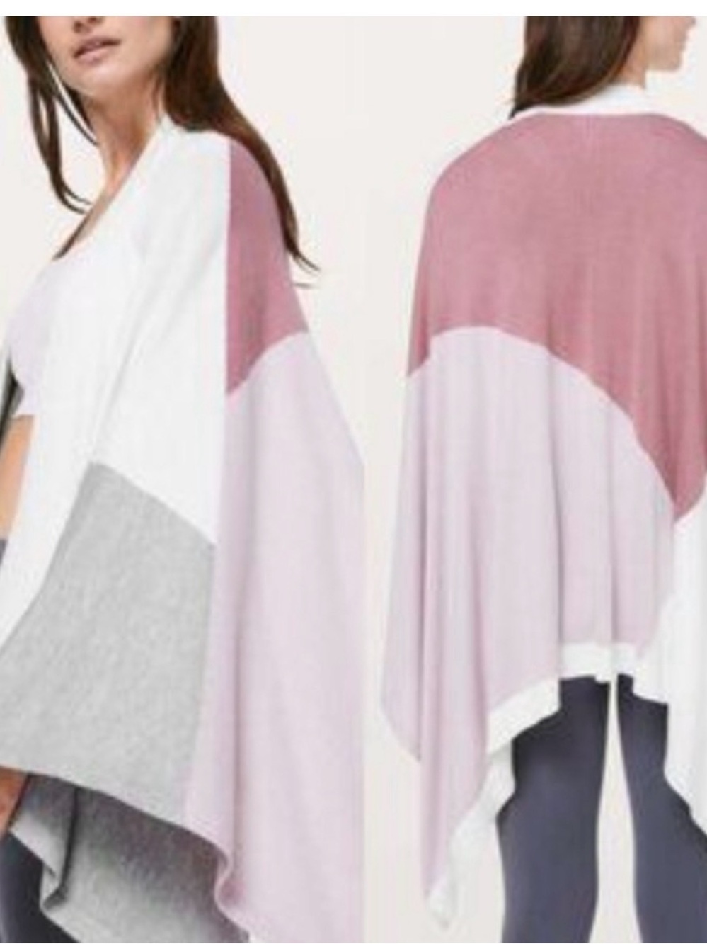 lululemon athletica Colorblock Knit Wrap - Dusty Rose & Light Gray